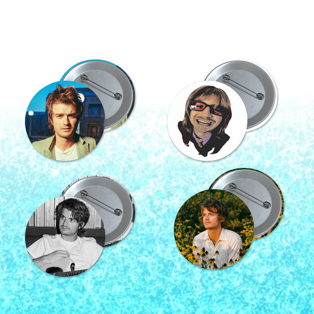 DJO Joe Keery Stranger Things 3 inch Pin Back buttons 4 pack Music